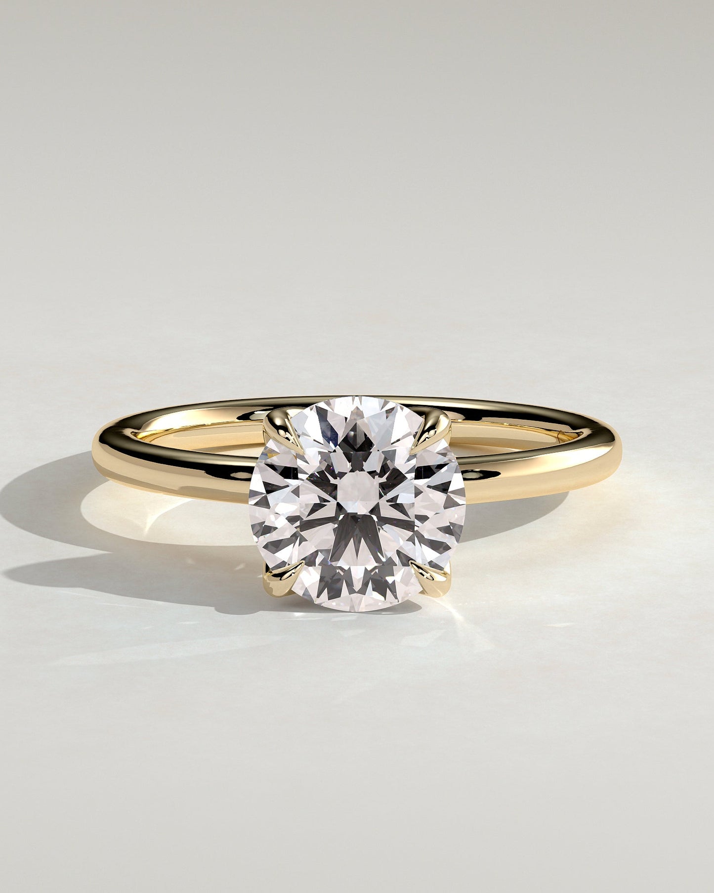 Round Solitaire Lab Grown Diamond Engagement Ring