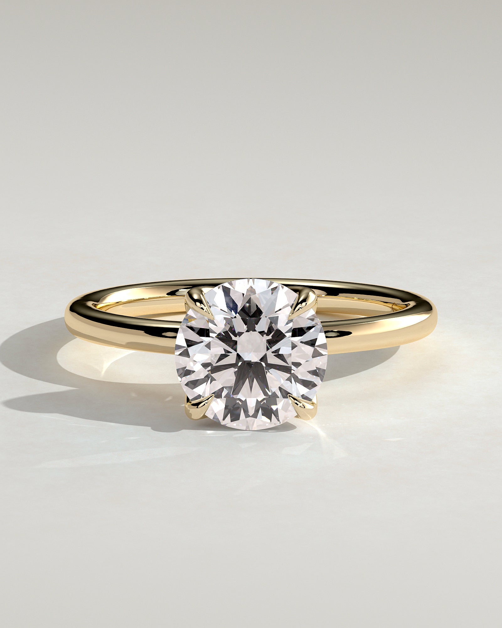 Round Solitaire Lab Grown Diamond Engagement Ring