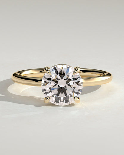 Round Hidden Halo Lab Grown Diamond Engagement Ring
