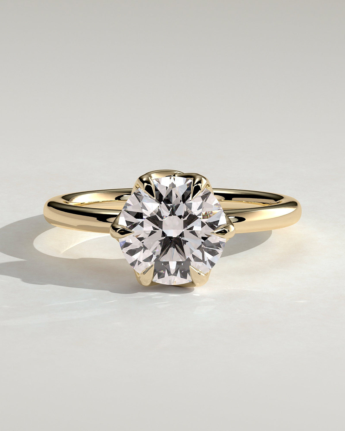Round Solitaire Lab Grown Diamond Engagement Ring