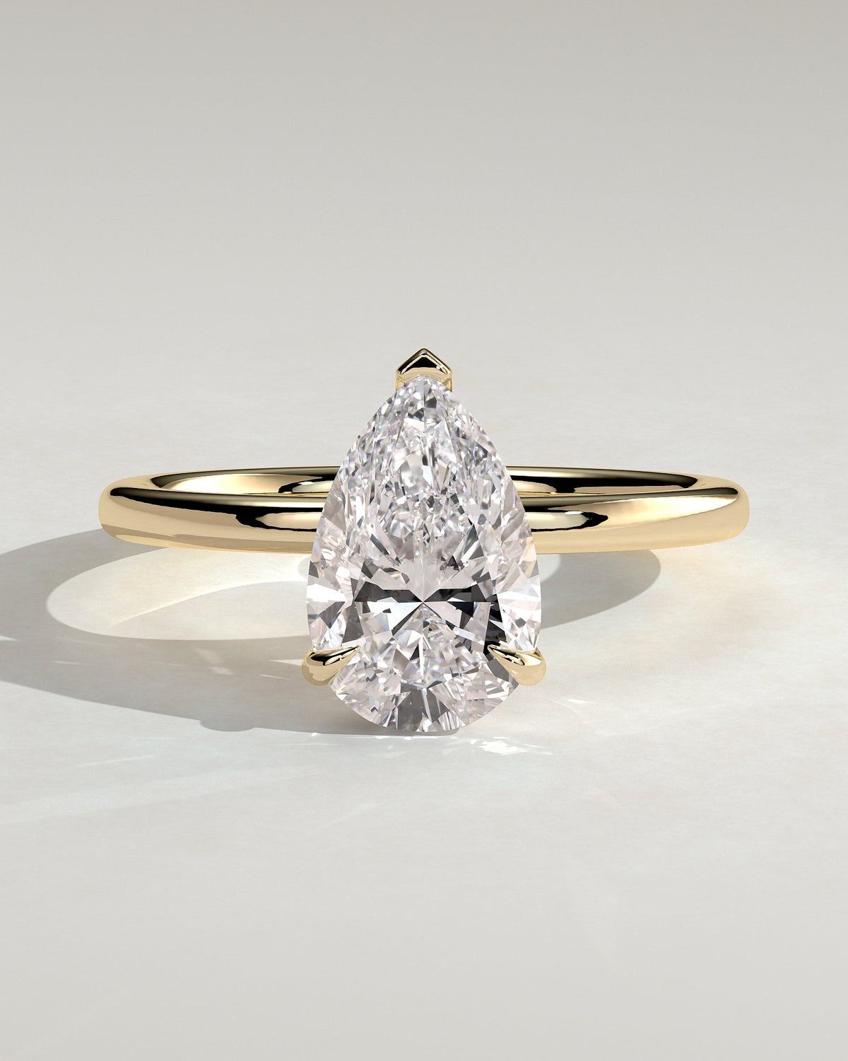 Pear Solitaire Lab Grown Diamond Engagement Ring