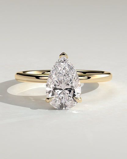 Pear Solitaire Lab Grown Diamond Engagement Ring