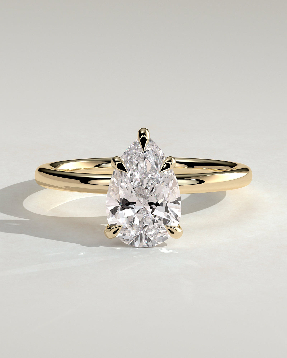 Pear Solitaire Lab Grown Diamond Engagement Ring