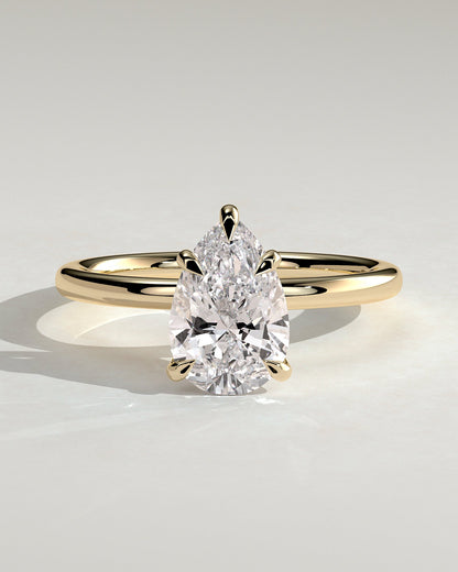 Pear Solitaire Lab Grown Diamond Engagement Ring