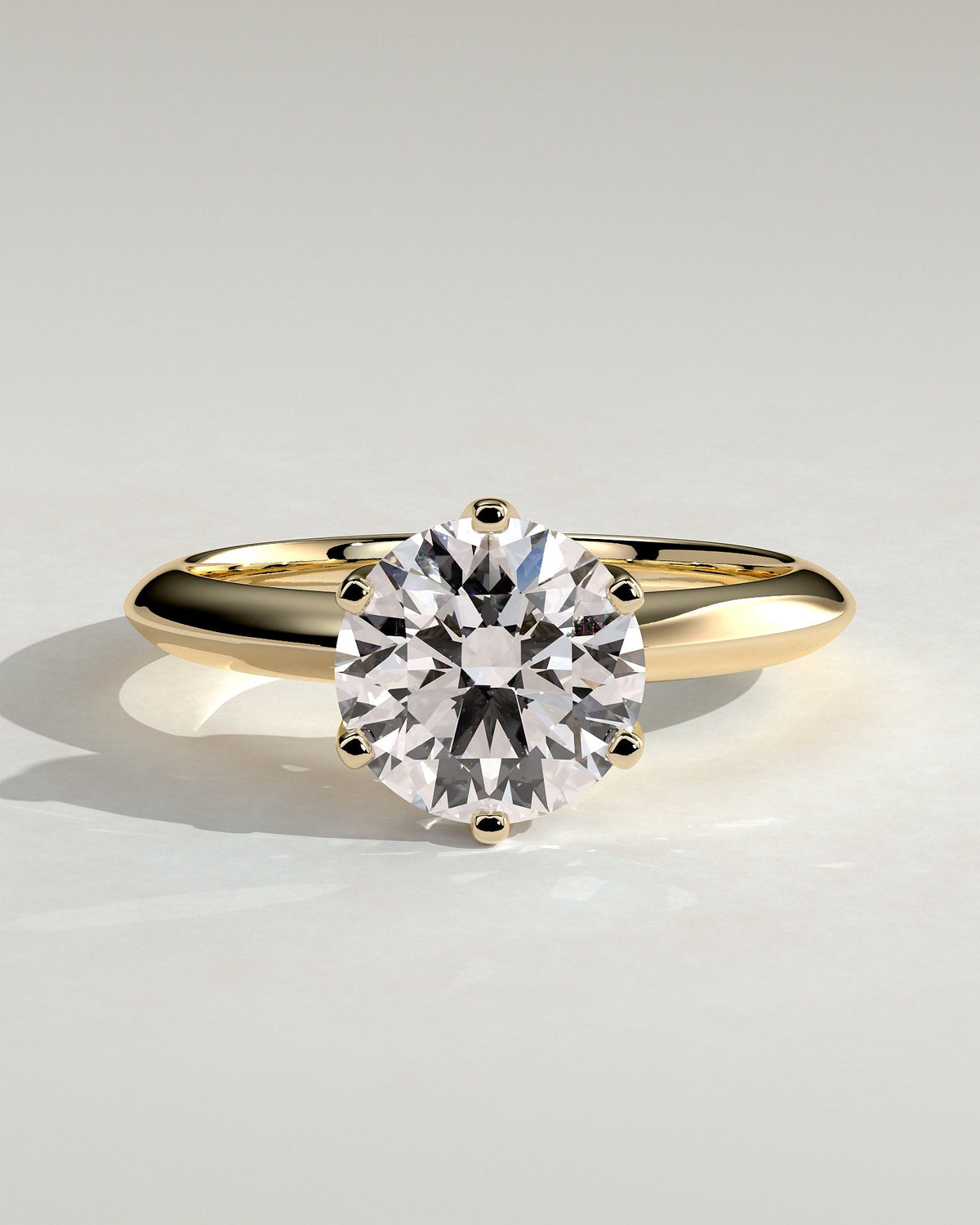 Round Knife Edge Solitaire Lab Grown Diamond Engagement Ring