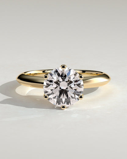 Round Knife Edge Solitaire Lab Grown Diamond Engagement Ring