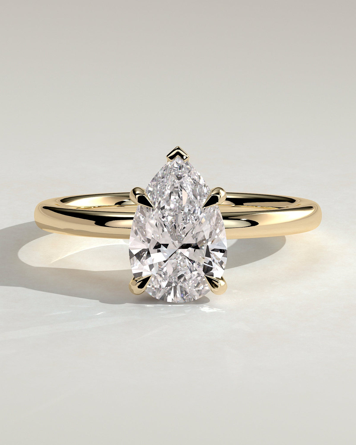 Pear Hidden Halo Lab Grown Diamond Engagement Ring