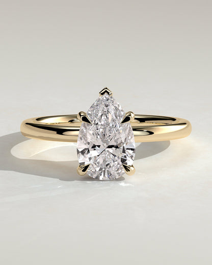 Pear Hidden Halo Lab Grown Diamond Engagement Ring