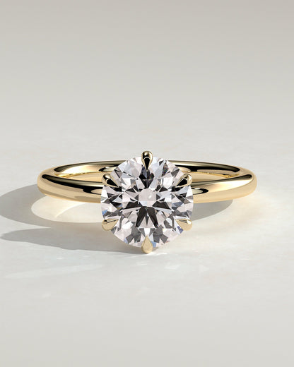 Round Hidden Halo Lab Grown Diamond Engagement Ring