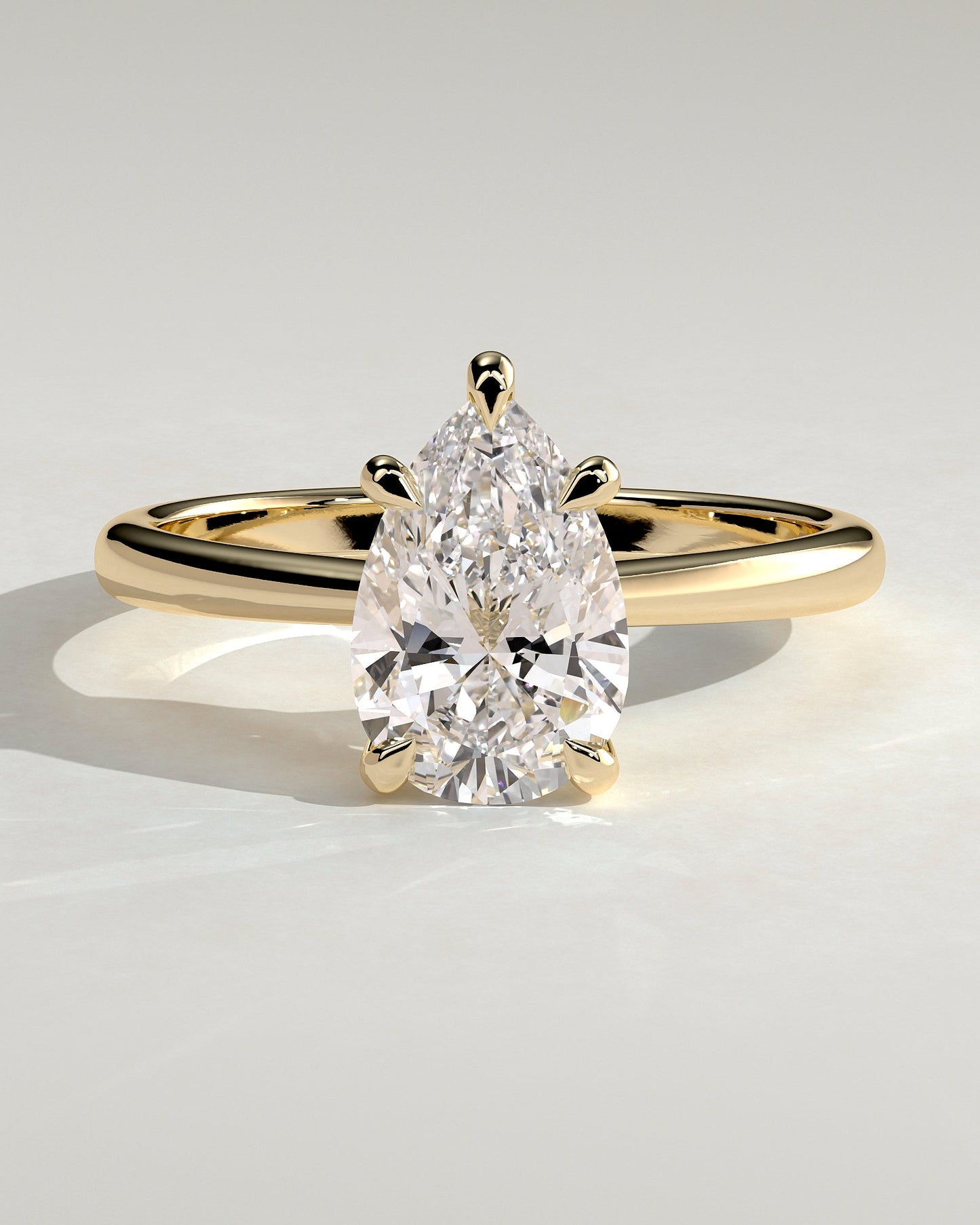 Pear Solitaire Lab Grown Diamond Engagement Ring