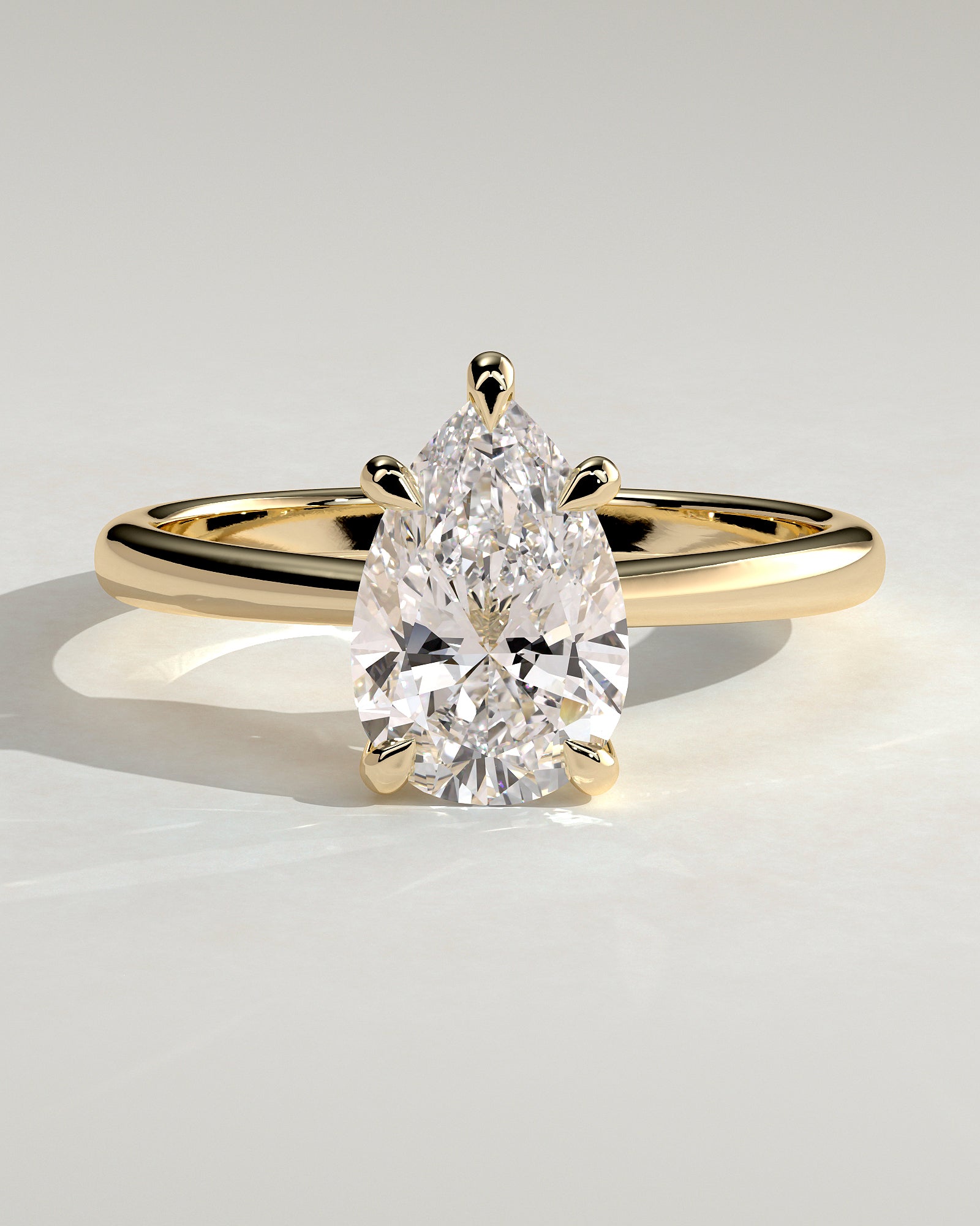 Pear Solitaire Lab Grown Diamond Engagement Ring