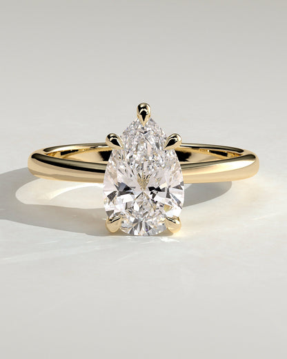 Pear Solitaire Lab Grown Diamond Engagement Ring