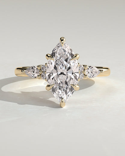 Marquise Cluster Lab Grown Diamond Engagement Ring