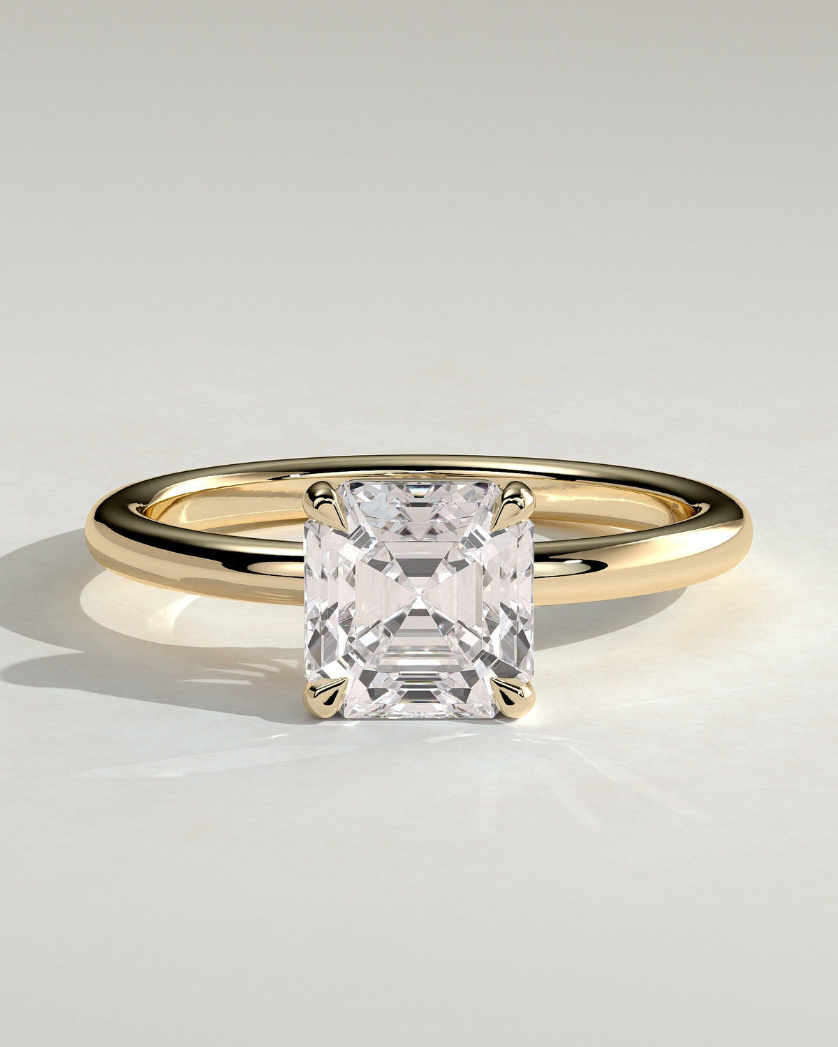 Asscher Solitaire Lab Grown Diamond Engagement Ring