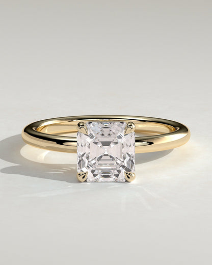 Asscher Solitaire Lab Grown Diamond Engagement Ring