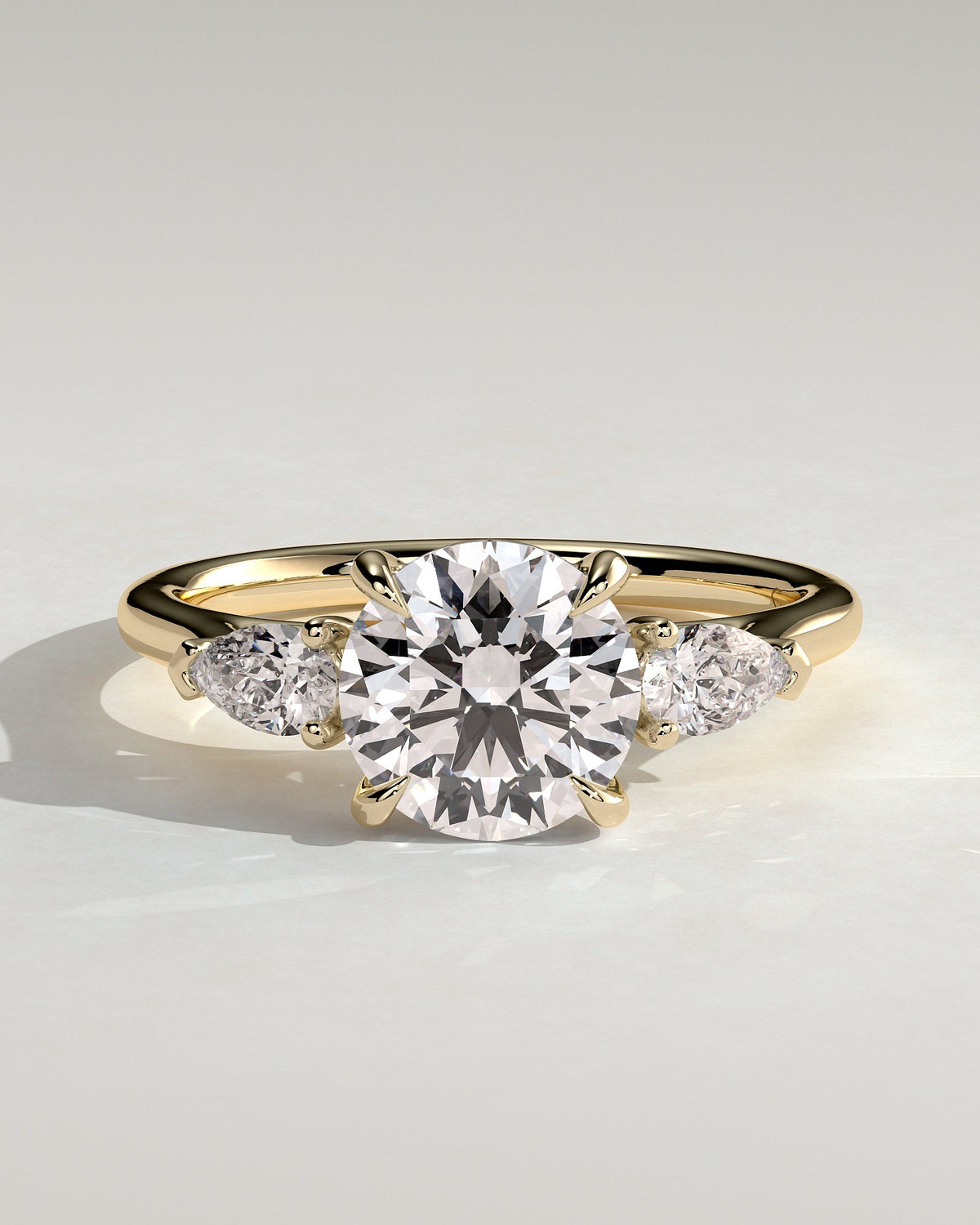 Round Three Stones Lab Grown Diamond Engagement Ring