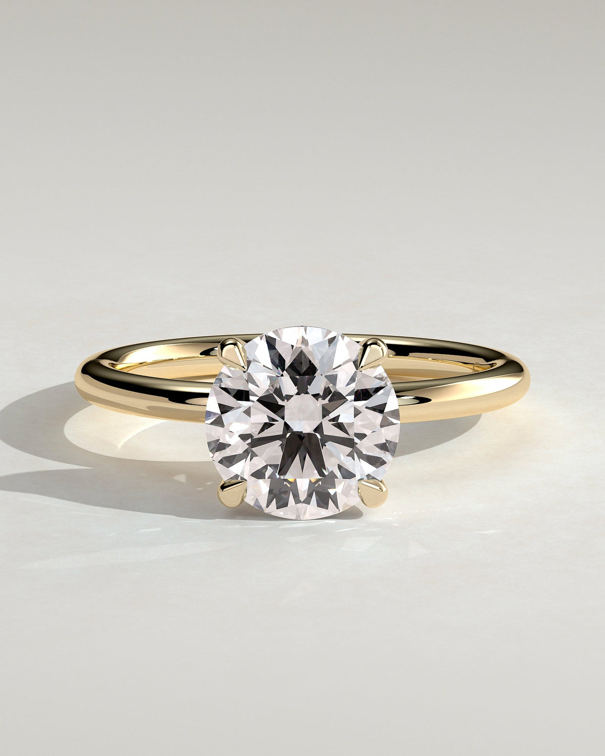 Round Solitaire Lab Grown Diamond Engagement Ring