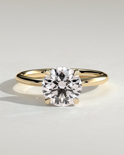 Round Solitaire Lab Grown Diamond Engagement Ring