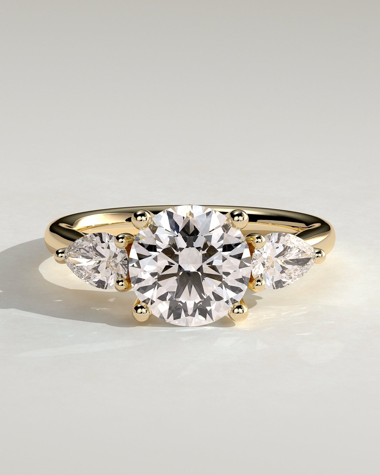 Round Three Stones Lab Grown Diamond Engagement Ring