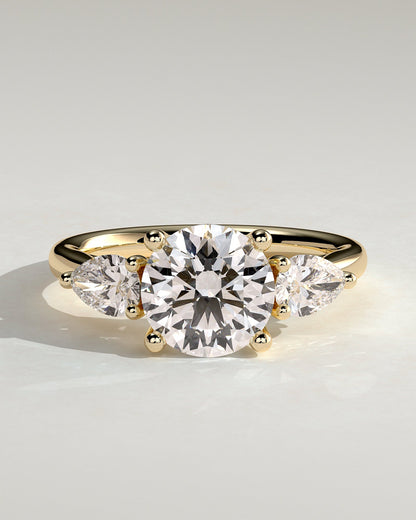 Round Three Stones Lab Grown Diamond Engagement Ring