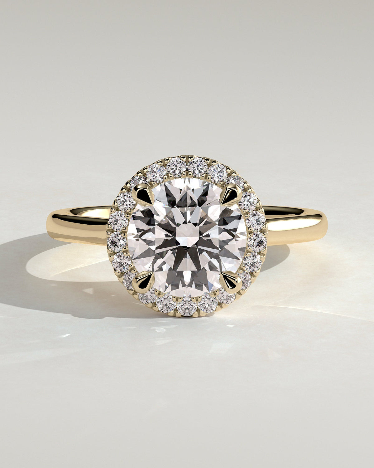 Round Halo Lab Grown Diamond Engagement Ring