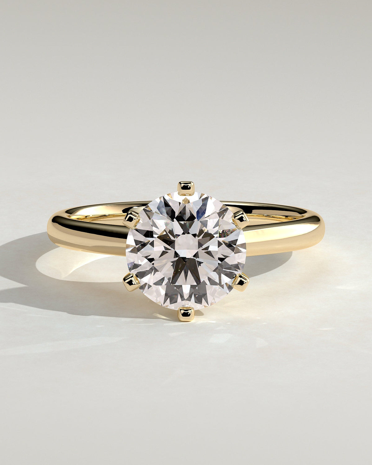 Round Solitaire Lab Grown Diamond Engagement Ring