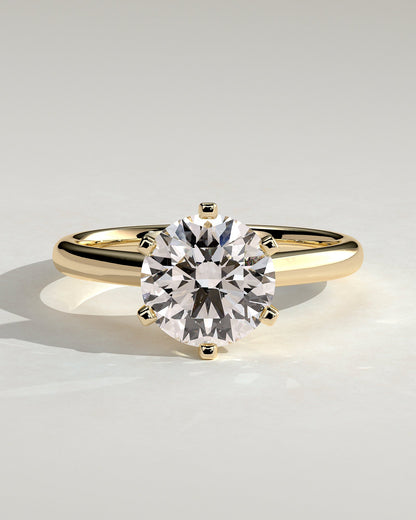 Round Solitaire Lab Grown Diamond Engagement Ring