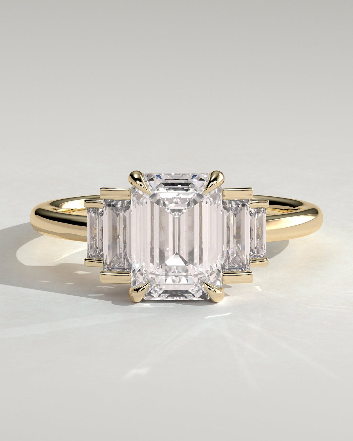 Emerald Cluster Lab Grown Diamond Engagement Ring