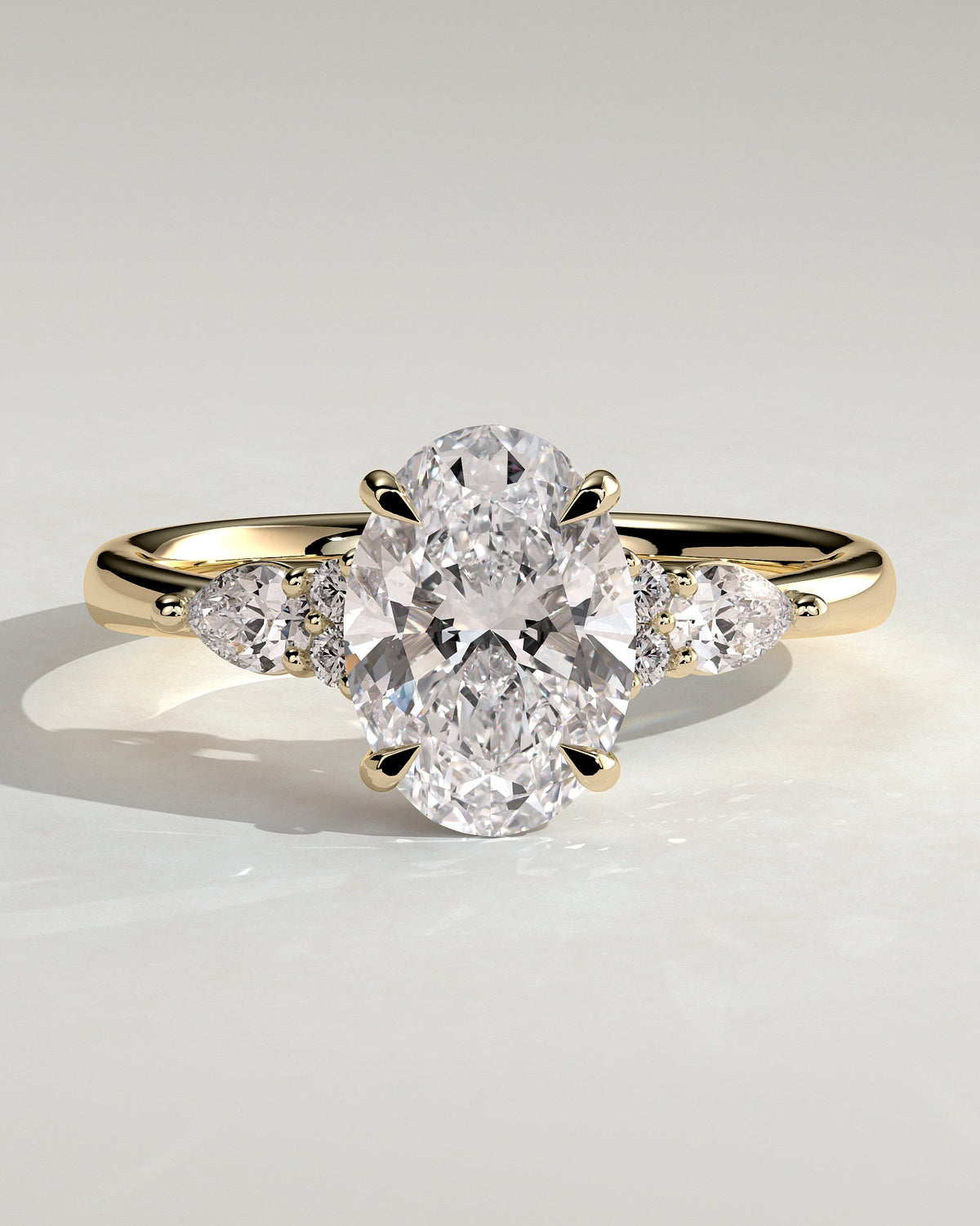 Oval Cluster Lab Grown Diamond Engagement Ring
