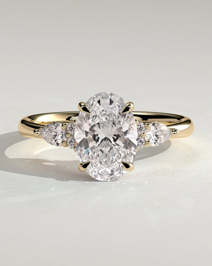 Oval Cluster Lab Grown Diamond Engagement Ring