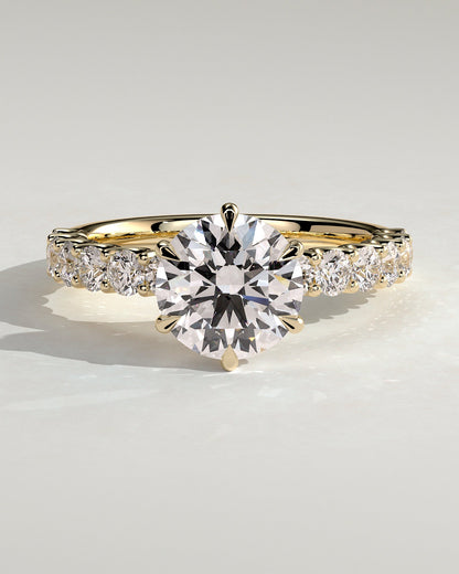 Round Bold Pave Lab Grown Diamond Engagement Ring