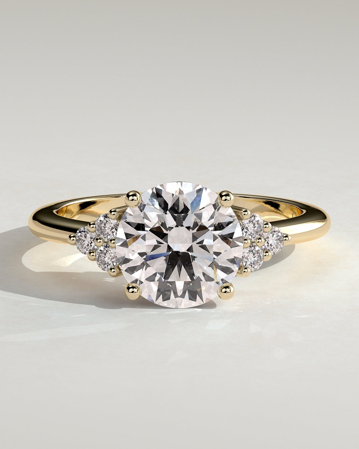 Round Cluster Lab Grown Diamond Engagement Ring