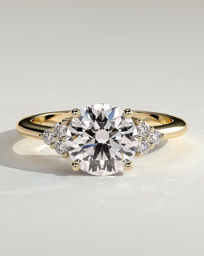 Round Cluster Lab Grown Diamond Engagement Ring
