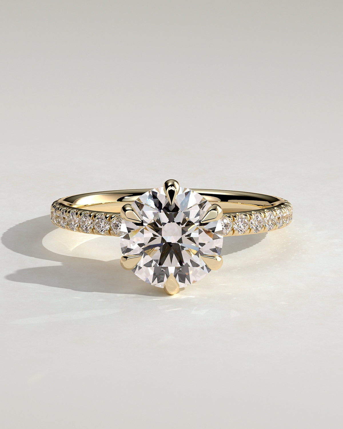 Round Hidden Halo & Pave Lab Grown Diamond Engagement Ring