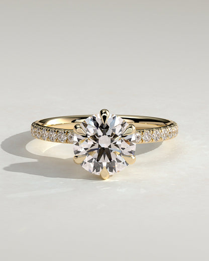 Round Hidden Halo & Pave Lab Grown Diamond Engagement Ring