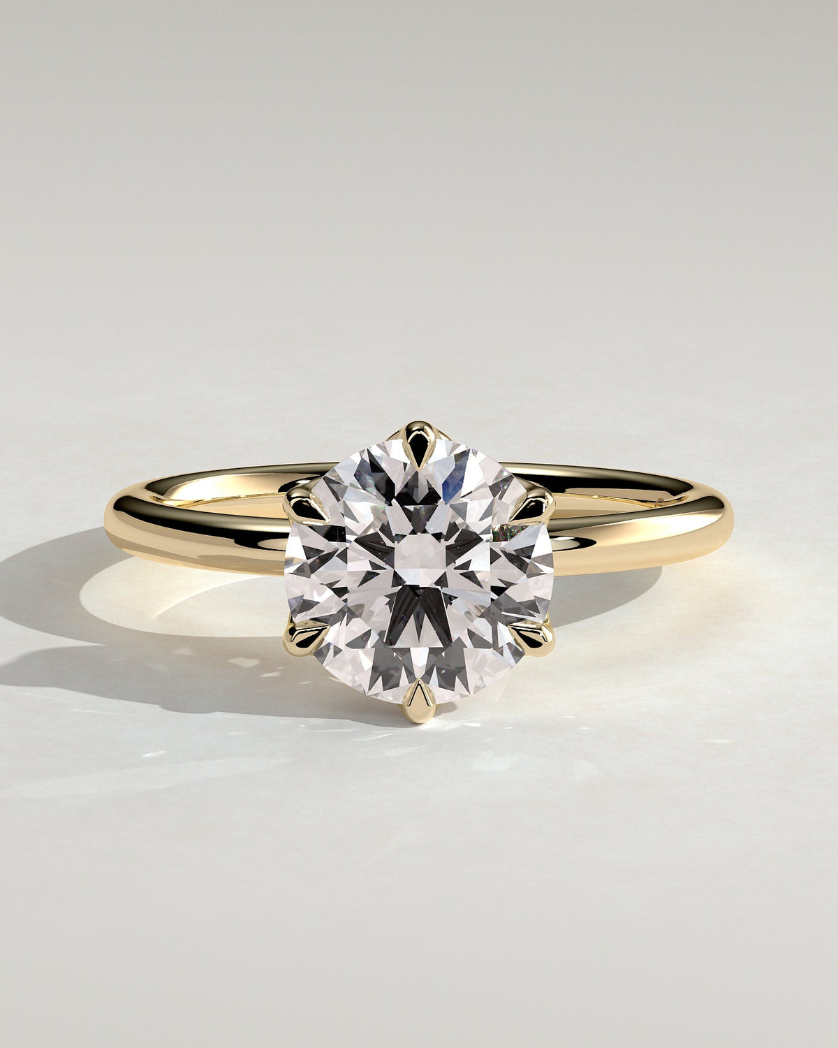 Round Claw Prong Solitaire With Petal Gallery Lab Grown Diamond Engagement Ring