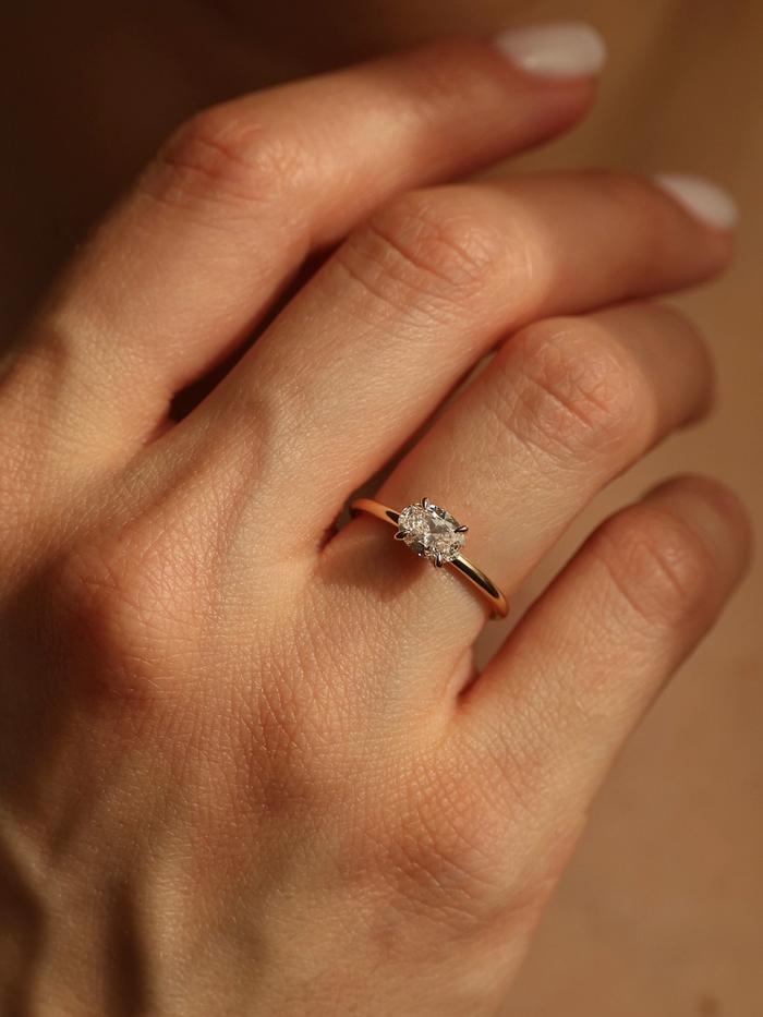 Marquise Cut Cluster Styled Lab Grown Diamond Engagement Ring