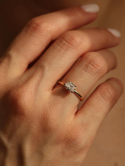 Marquise Cut Cluster Styled Lab Grown Diamond Engagement Ring