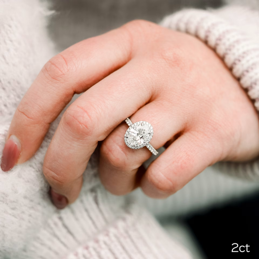 Marquise Cut Cluster Styled Lab Grown Diamond Engagement Ring
