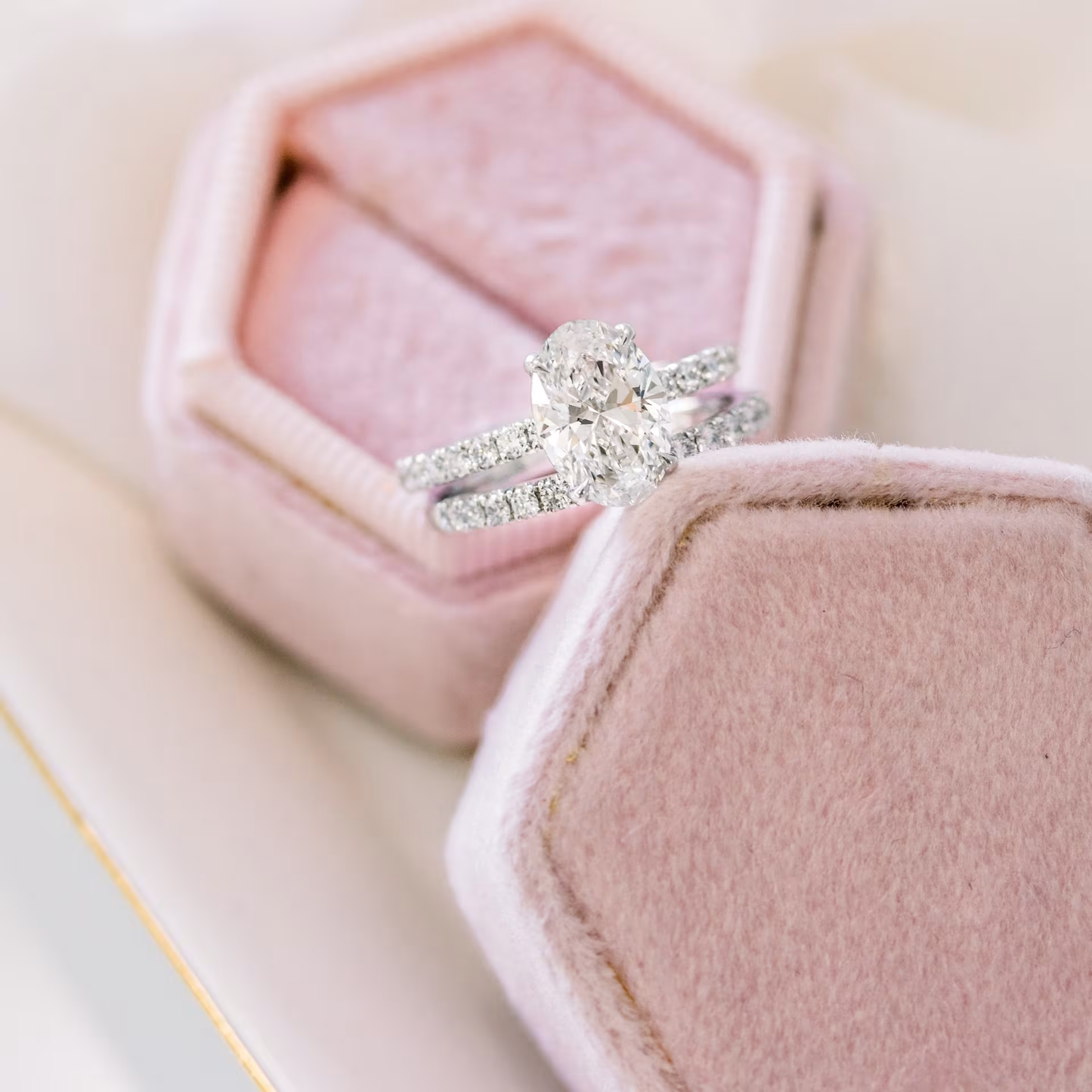 Marquise Cut Cluster Styled Lab Grown Diamond Engagement Ring
