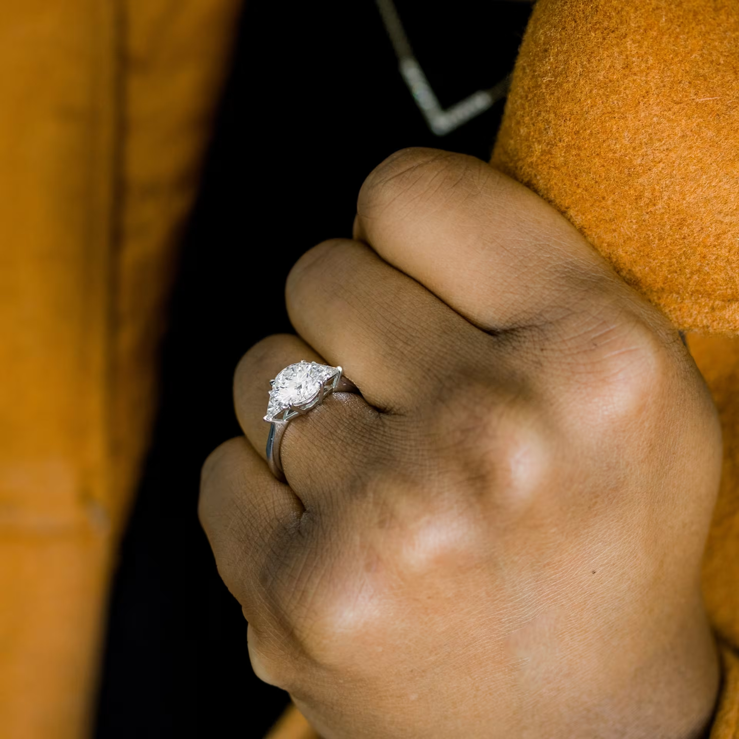 Marquise Cut Cluster Styled Lab Grown Diamond Engagement Ring