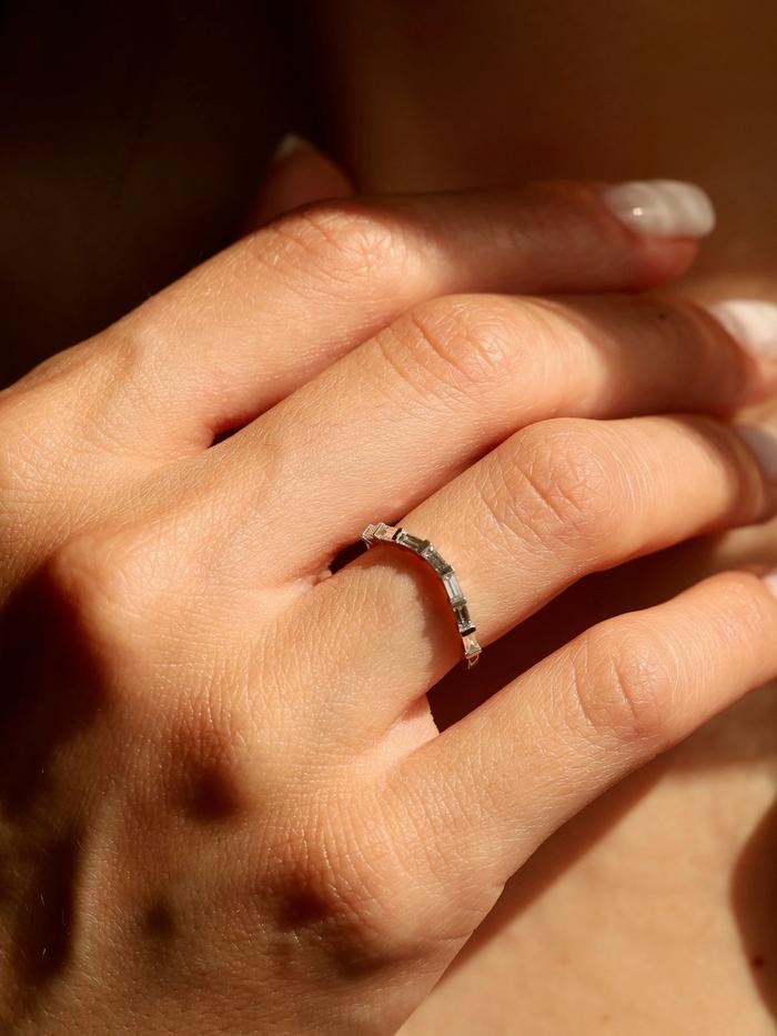 Marquise Cut Cluster Styled Lab Grown Wedding Band