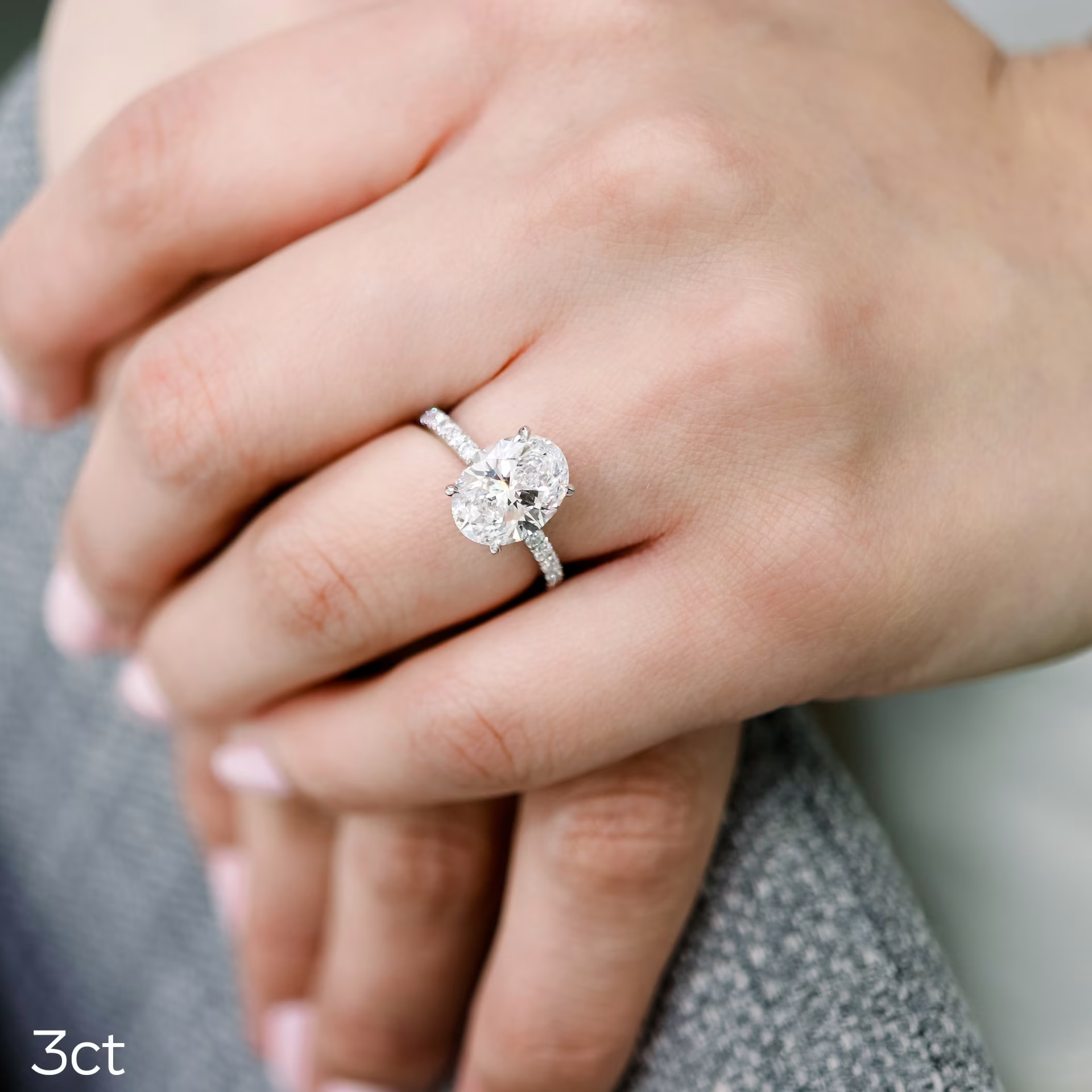 Marquise Cut Cluster Styled Lab Grown Diamond Engagement Ring