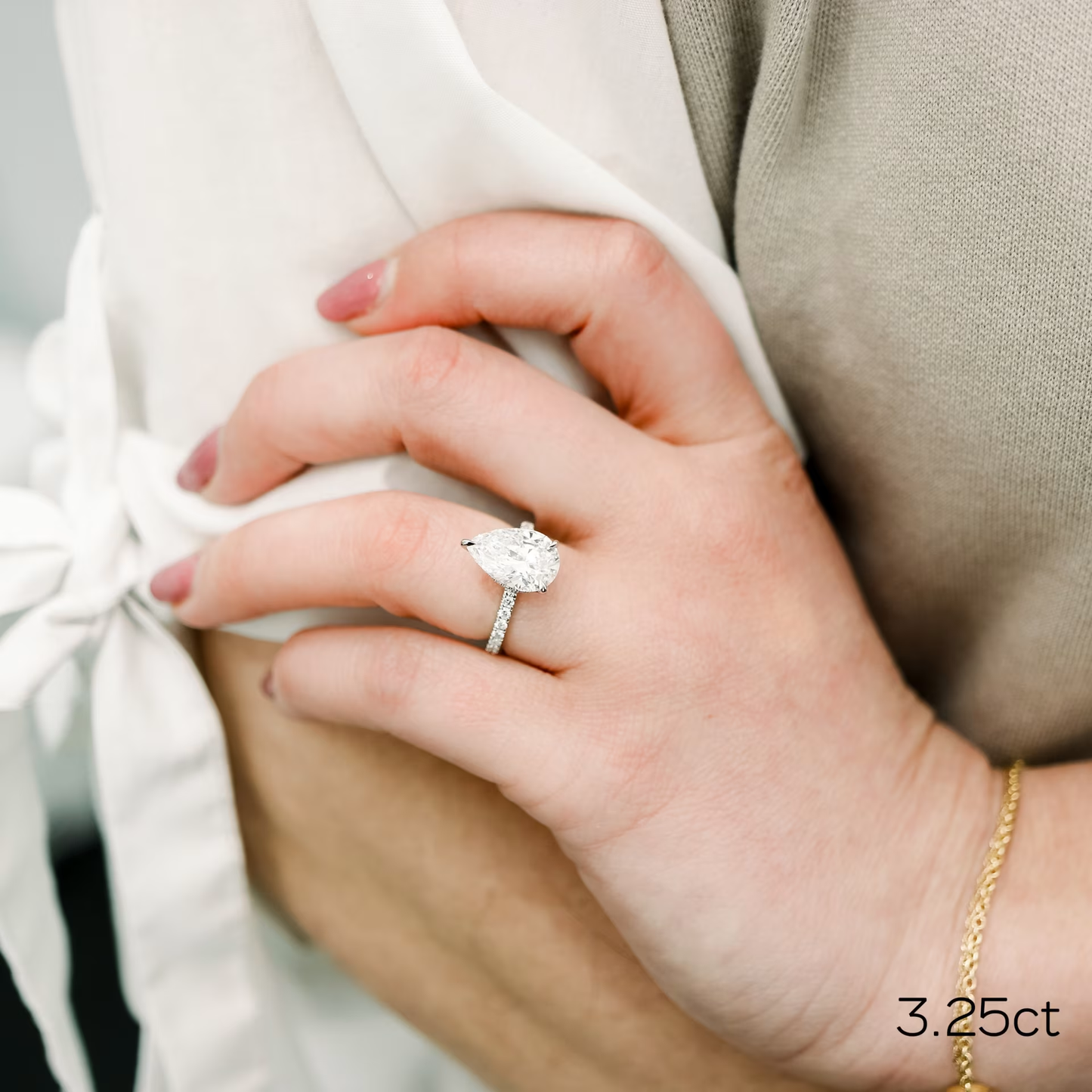 Marquise Cut Cluster Styled Lab Grown Diamond Engagement Ring