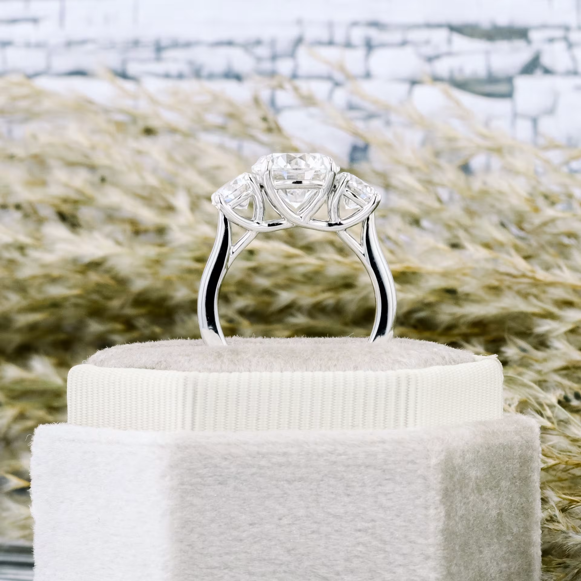 Marquise Cut Cluster Styled Lab Grown Diamond Engagement Ring