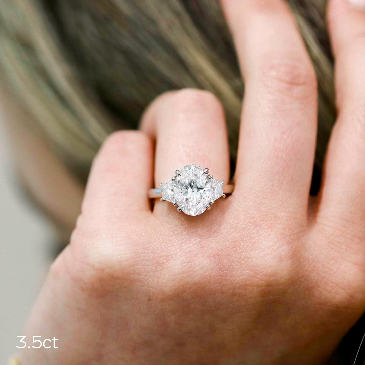 Marquise Cut Cluster Styled Lab Grown Diamond Engagement Ring