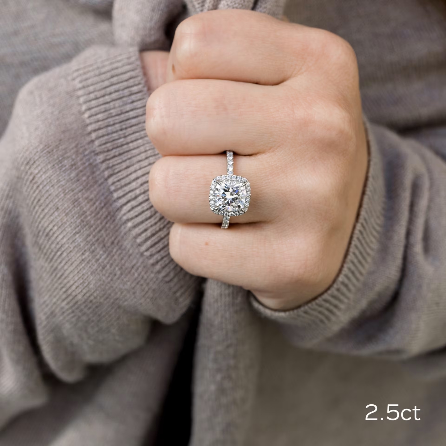 Marquise Cut Cluster Styled Lab Grown Diamond Engagement Ring