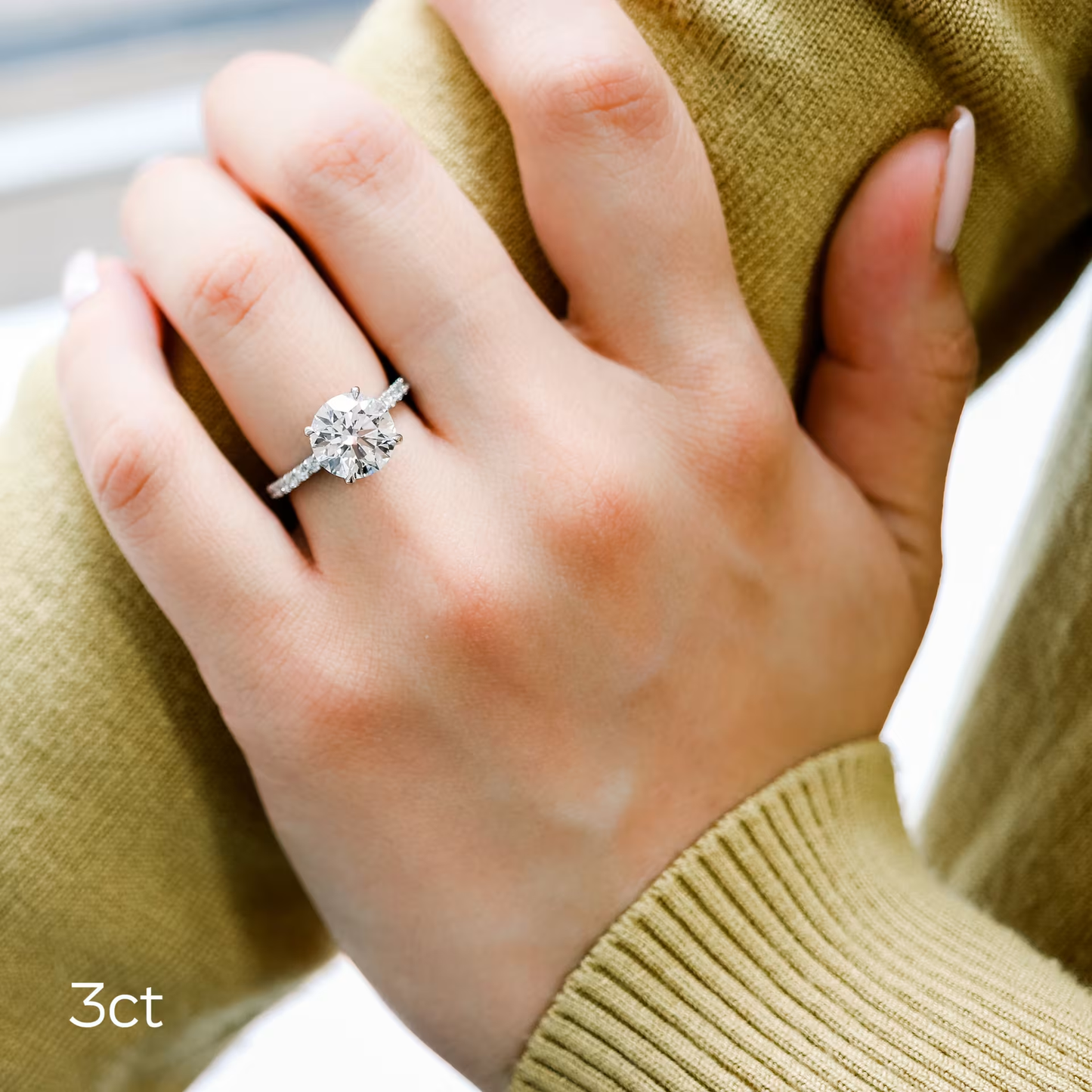 Marquise Cut Cluster Styled Lab Grown Diamond Engagement Ring