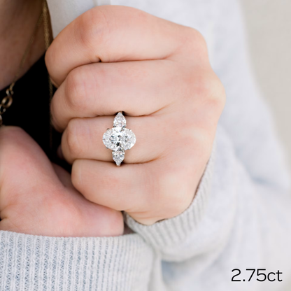 Marquise Cut Cluster Styled Lab Grown Diamond Engagement Ring