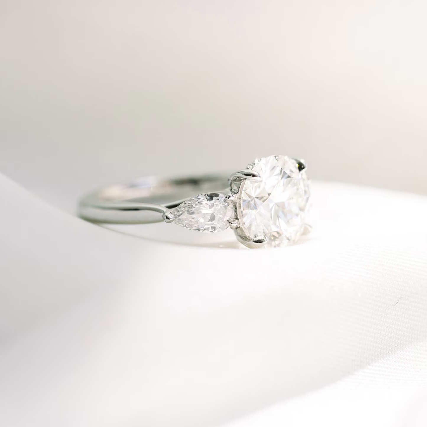 Marquise Cut Cluster Styled Lab Grown Diamond Engagement Ring
